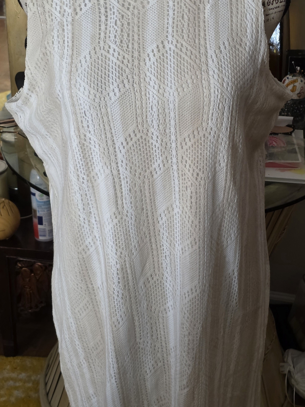 Women's Sleeveless Knit Tank Dress - White